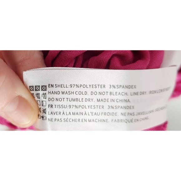 En Saison Women's Sz. L Fushia Ruched Velvet Mini Dress NWT - Picture 5 of 7